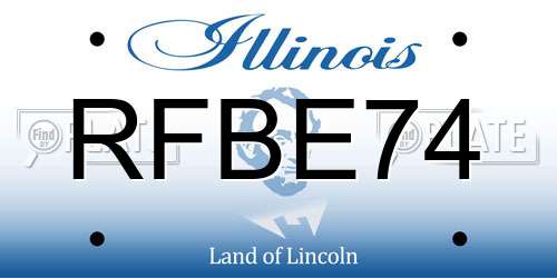 RFBE74 Illinois License Plate