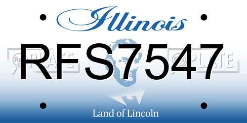 RFS7547 Illinois License Plate