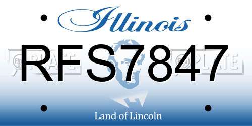 RFS7847 Illinois License Plate