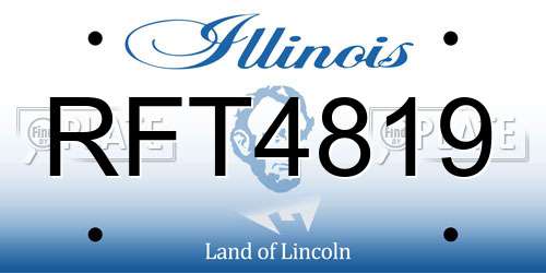 RFT4819 Illinois License Plate