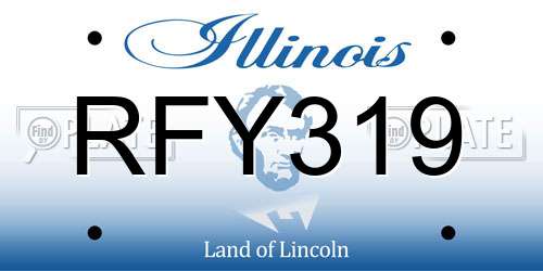 RFY319 Illinois License Plate