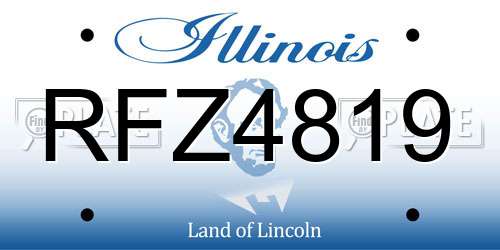 RFZ4819 Illinois License Plate