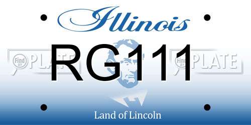 RG111 Illinois License Plate