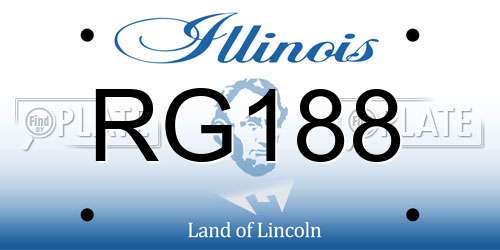 RG188 Illinois License Plate