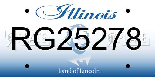 RG25278 Illinois License Plate