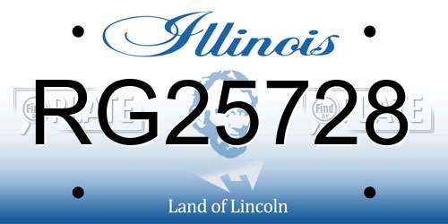 RG25728 Illinois License Plate