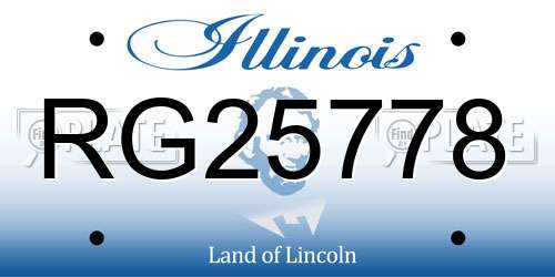 RG25778 Illinois License Plate