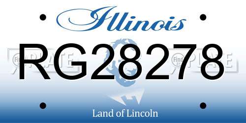 RG28278 Illinois License Plate
