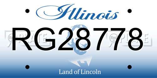 RG28778 Illinois License Plate