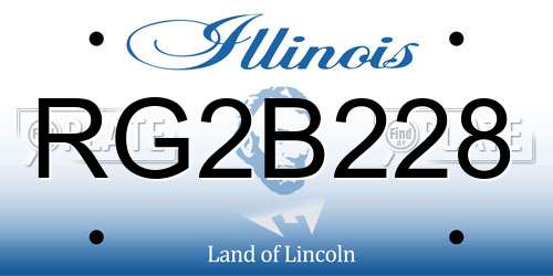 RG2B228 Illinois License Plate