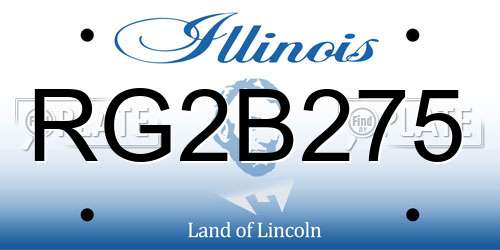 RG2B275 Illinois License Plate