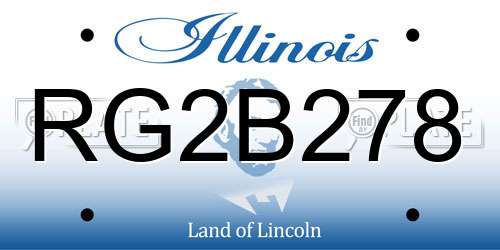 RG2B278 Illinois License Plate