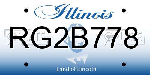 RG2B778 Illinois License Plate