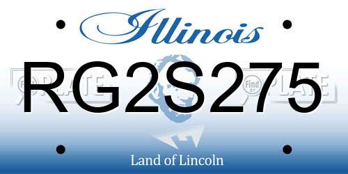 RG2S275 Illinois License Plate
