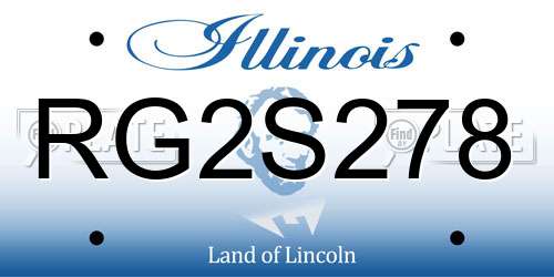 RG2S278 Illinois License Plate