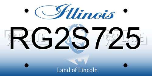 RG2S725 Illinois License Plate