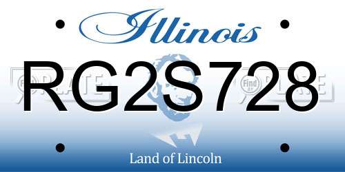 RG2S728 Illinois License Plate