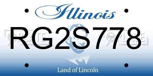 RG2S778 Illinois License Plate