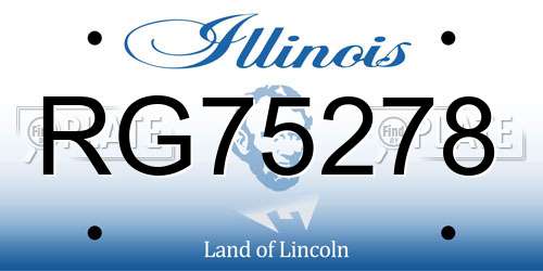 RG75278 Illinois License Plate