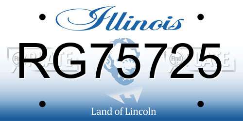 RG75725 Illinois License Plate