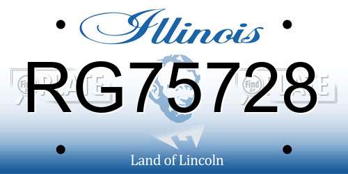 RG75728 Illinois License Plate
