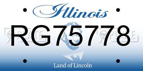 RG75778 Illinois License Plate