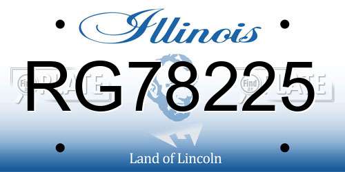 RG78225 Illinois License Plate