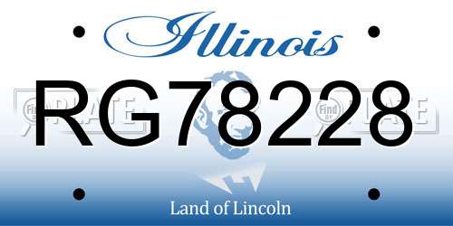 RG78228 Illinois License Plate
