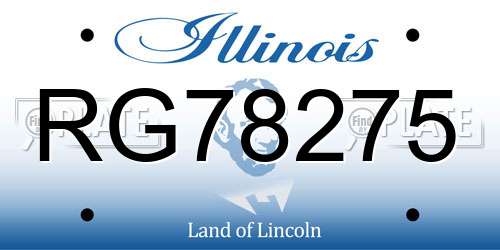 RG78275 Illinois License Plate