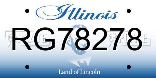 RG78278 Illinois License Plate