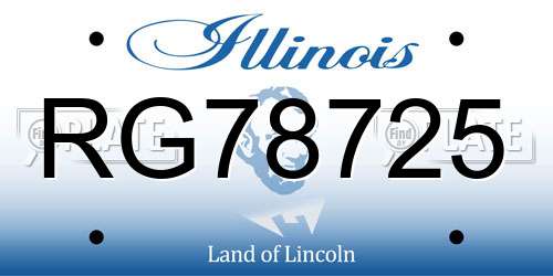 RG78725 Illinois License Plate