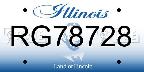 RG78728 Illinois License Plate