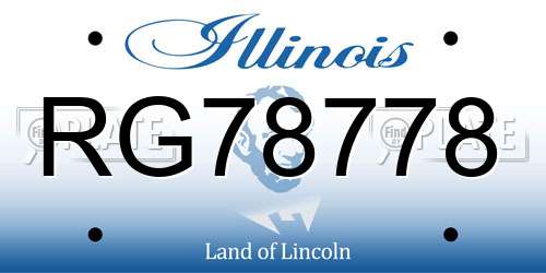 RG78778 Illinois License Plate