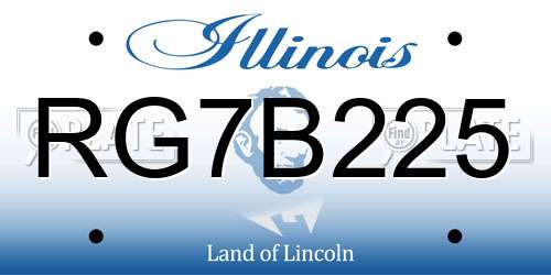 RG7B225 Illinois License Plate