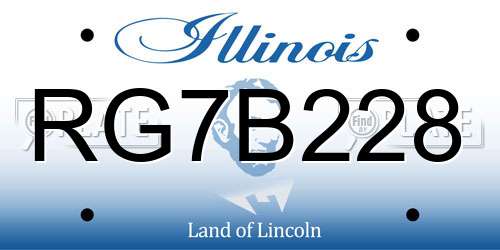 RG7B228 Illinois License Plate