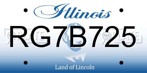 RG7B725 Illinois License Plate