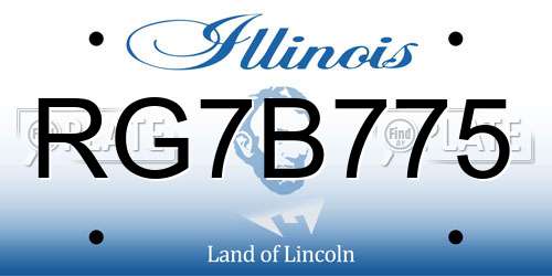 RG7B775 Illinois License Plate