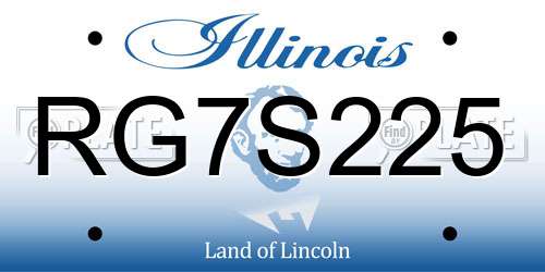 RG7S225 Illinois License Plate