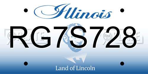 RG7S728 Illinois License Plate