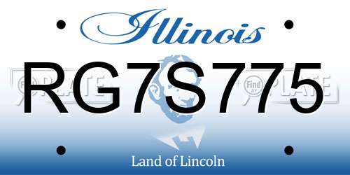 RG7S775 Illinois License Plate