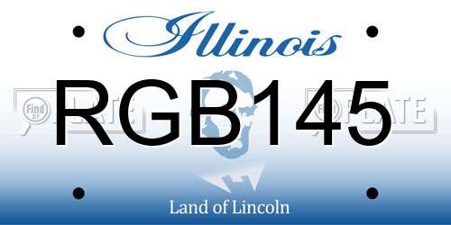 RGB145 Illinois License Plate