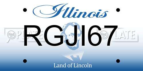 RGJI67 Illinois License Plate