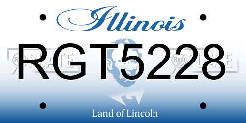 RGT5228 Illinois License Plate
