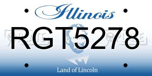 RGT5278 Illinois License Plate