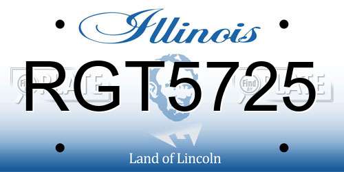 RGT5725 Illinois License Plate