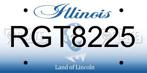 RGT8225 Illinois License Plate