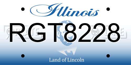 RGT8228 Illinois License Plate