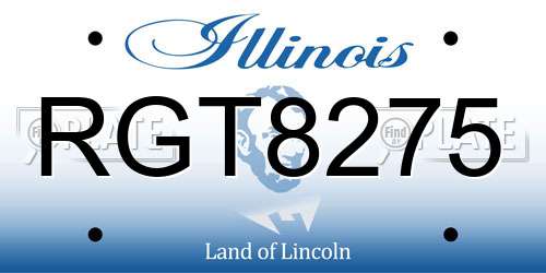 RGT8275 Illinois License Plate