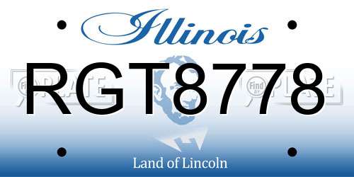 RGT8778 Illinois License Plate