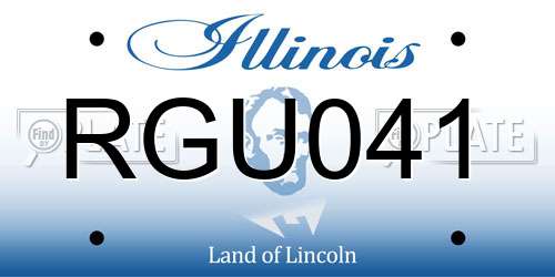 RGU041 Illinois License Plate
